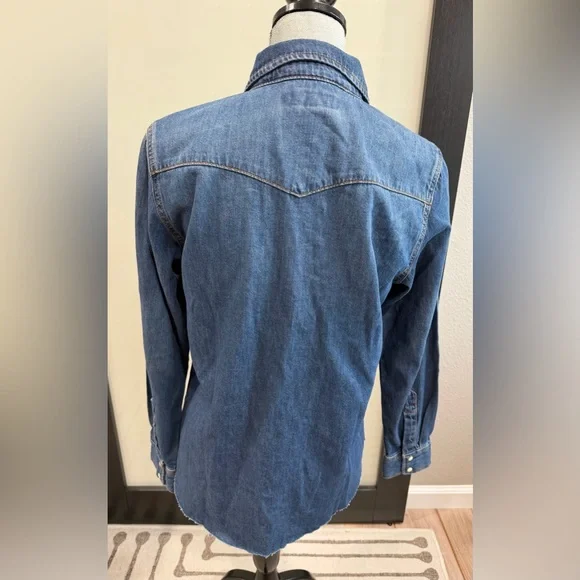 Lucky Brand Blue Denim Snap Button Down Shirt - New With Tags - Picture 3 of 9